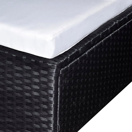 6-delige Loungeset met kussens poly rattan zwart - AllerleiShop