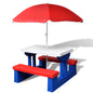 Kinderpicknicktafel met banken en parasol meerkleurig - AllerleiShop