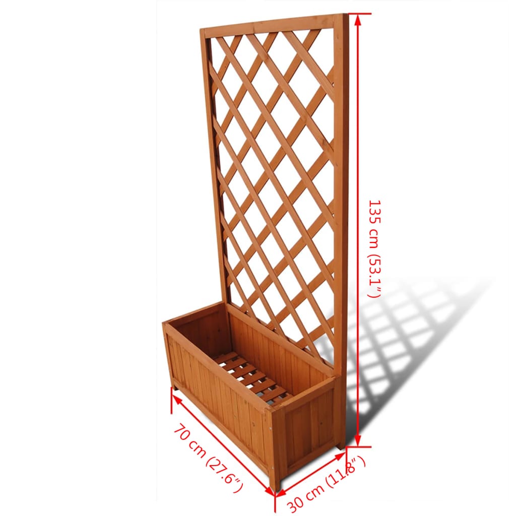 Plantenbak met klimrek 70x30x135 cm