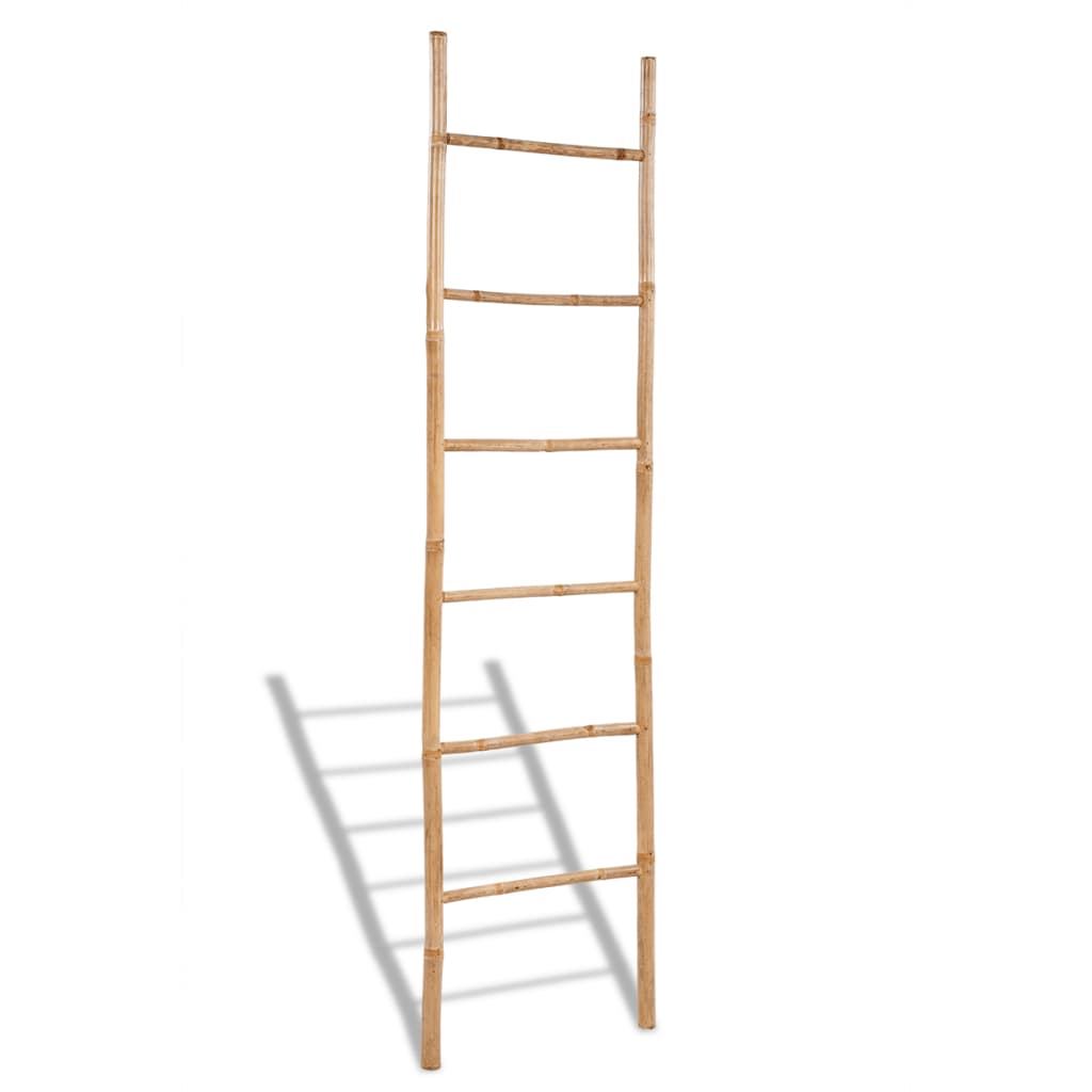 Handdoekenladder met 6 sporten bamboe - AllerleiShop