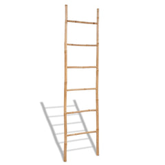 Handdoekenladder met 6 sporten bamboe