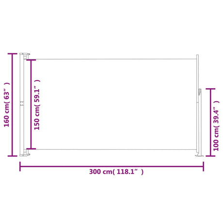 Tuinscherm uittrekbaar 160x300 cm bruin - AllerleiShop