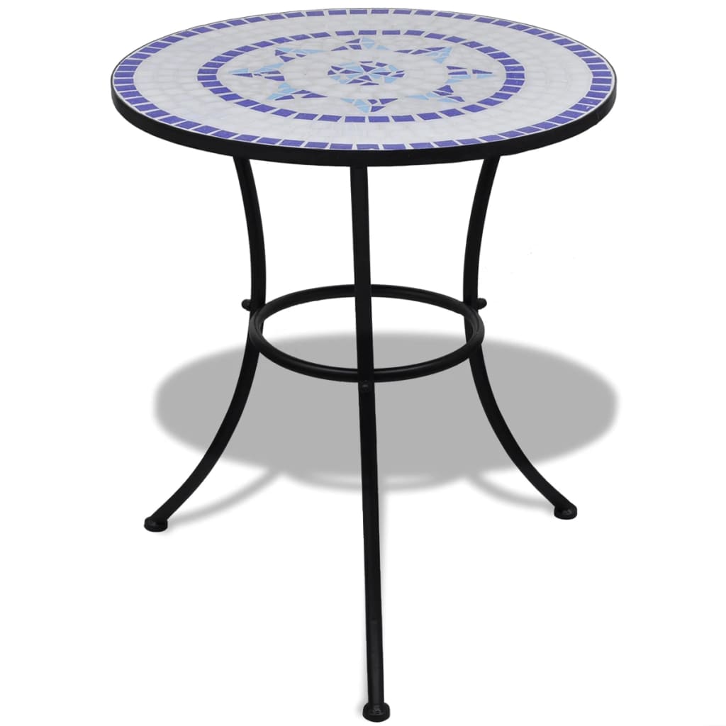 Bistrotafel 60 cm mozaïek blauw en wit - AllerleiShop