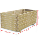 Plantenbak verhoogd rechthoekig 100x50x40 cm hout - AllerleiShop