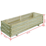 Plantenbak verhoogd rechthoekig 120x40x30 cm hout