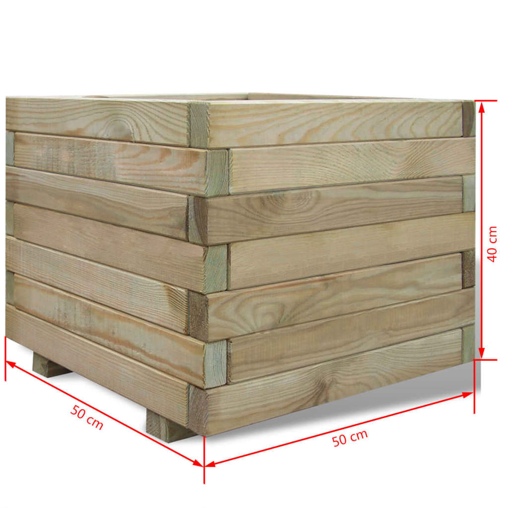 Plantenbak verhoogd vierkant 50x50x40 cm hout - AllerleiShop