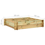 Plantenbak verhoogd 90x90x20 cm geïmpregneerd hout - AllerleiShop