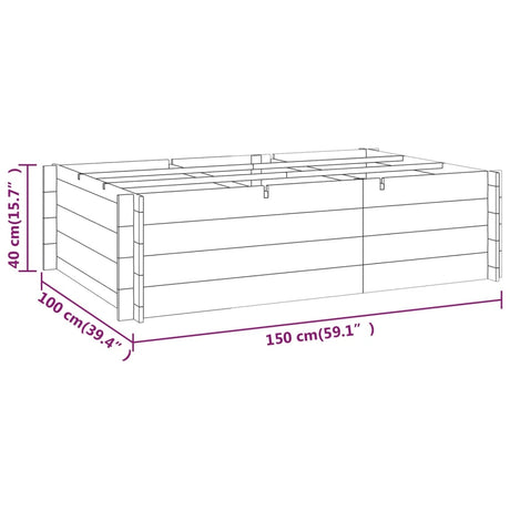 Plantenbak verhoogd 150x100x40 cm geïmpregneerd hout - AllerleiShop