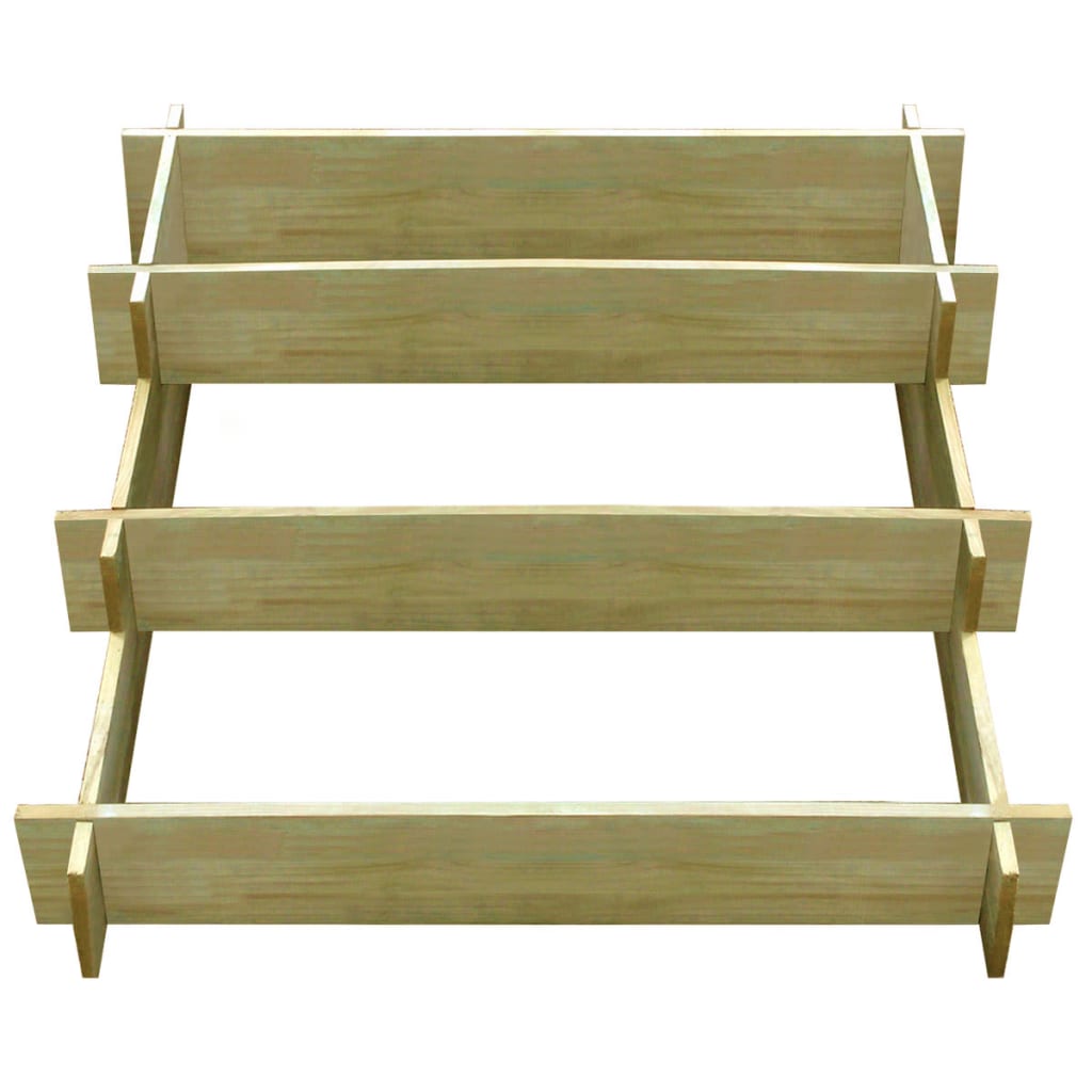 Plantenbak drielaags 90x90x35 cm geïmpregneerd hout - AllerleiShop