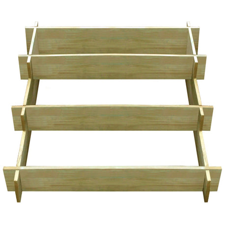 Plantenbak drielaags 90x90x35 cm geïmpregneerd hout - AllerleiShop