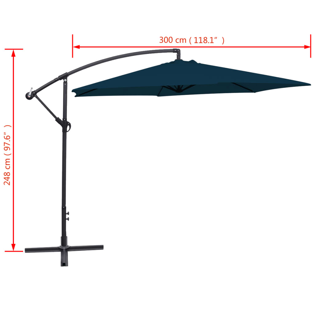 Zweefparasol 3 m blauw - AllerleiShop