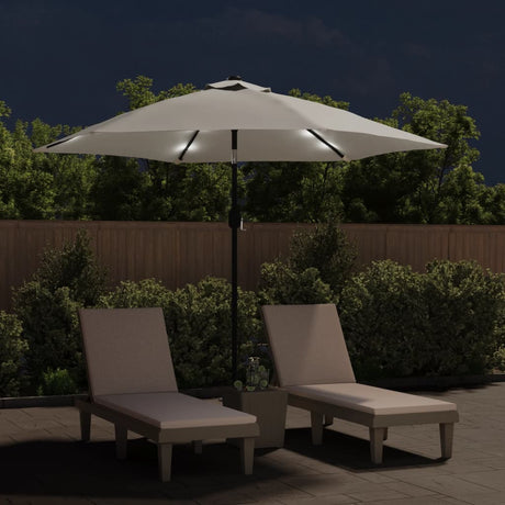 Zweefparasol met LED 3 m zandwit - AllerleiShop