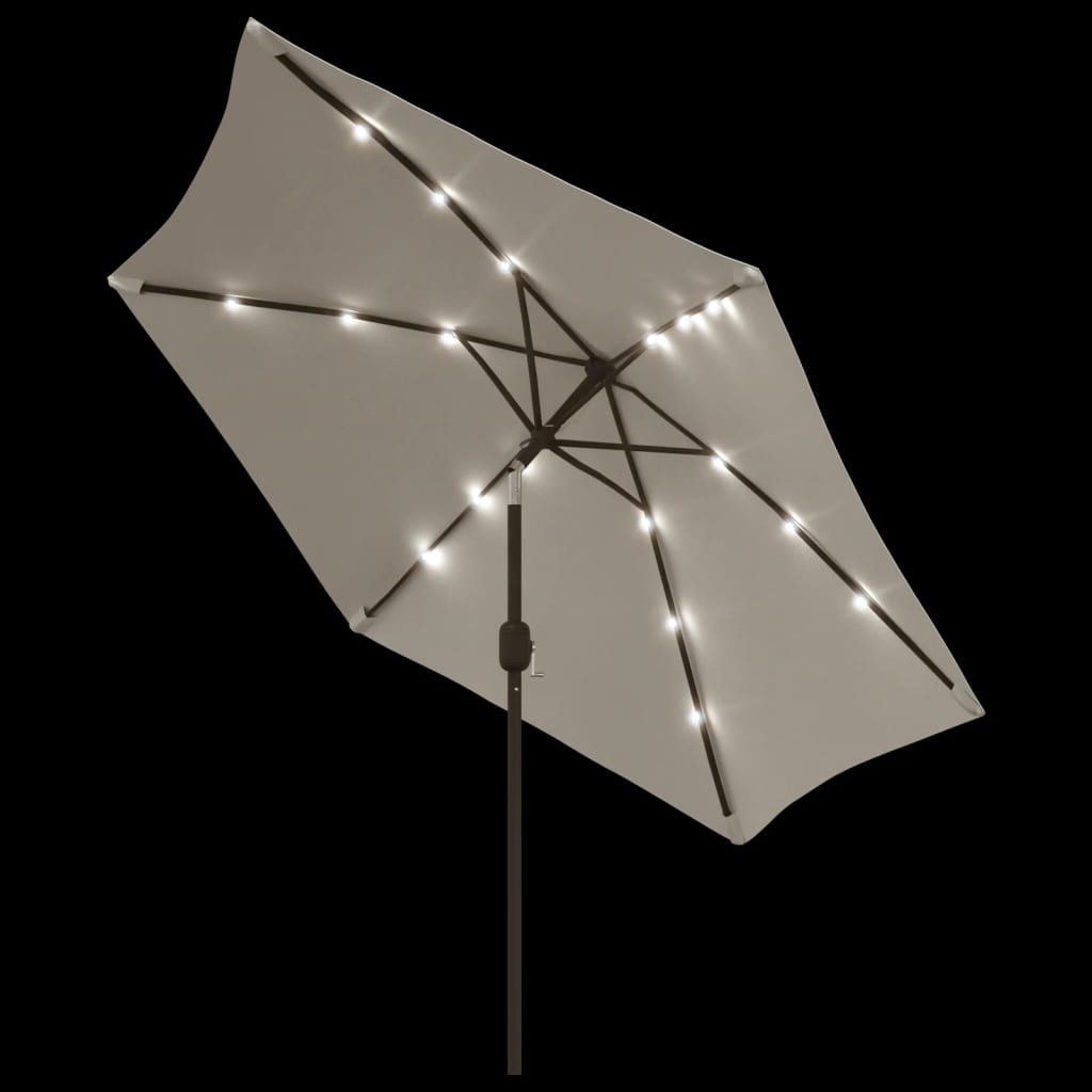 Zweefparasol met LED 3 m zandwit - AllerleiShop