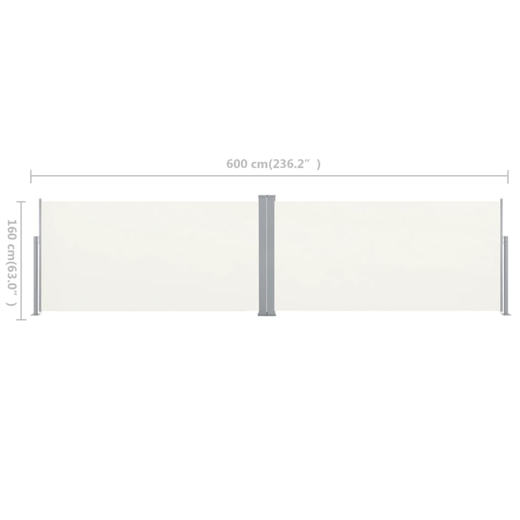 Windscherm uittrekbaar 160x600 cm crème - AllerleiShop