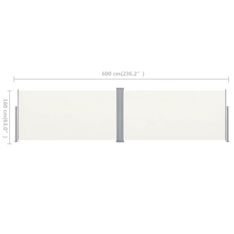 Windscherm uittrekbaar 160x600 cm crème - AllerleiShop