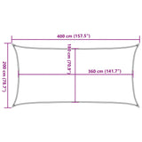 Zonnescherm HDPE rechthoekig 2x4 m antraciet