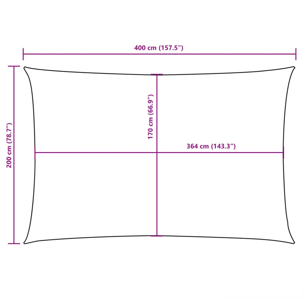 Zonnescherm rechthoekig 2x4 m oxford stof crèmekleurig - AllerleiShop