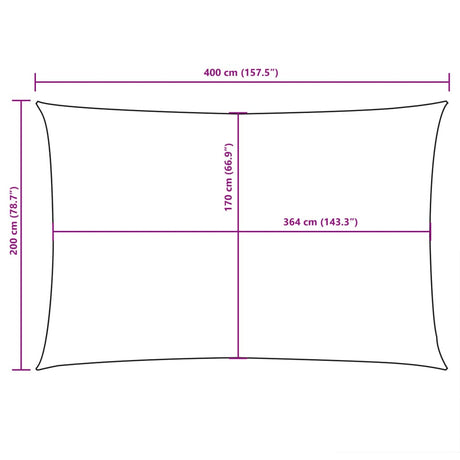 Zonnescherm rechthoekig 2x4 m oxford stof crèmekleurig - AllerleiShop