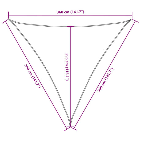 Zonnescherm driehoekig 3,6x3,6x3,6 m oxford stof crèmewit - AllerleiShop