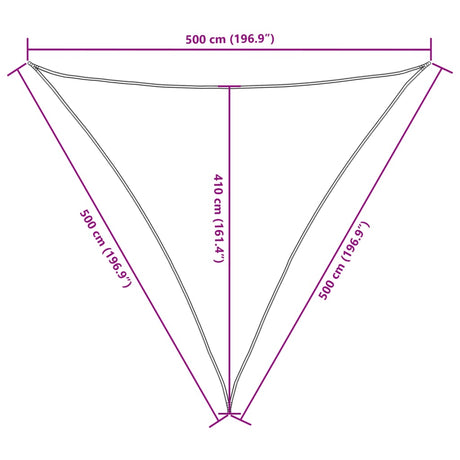 Zonnescherm driehoekig 5x5x5 m oxford stof crèmekleurig - AllerleiShop