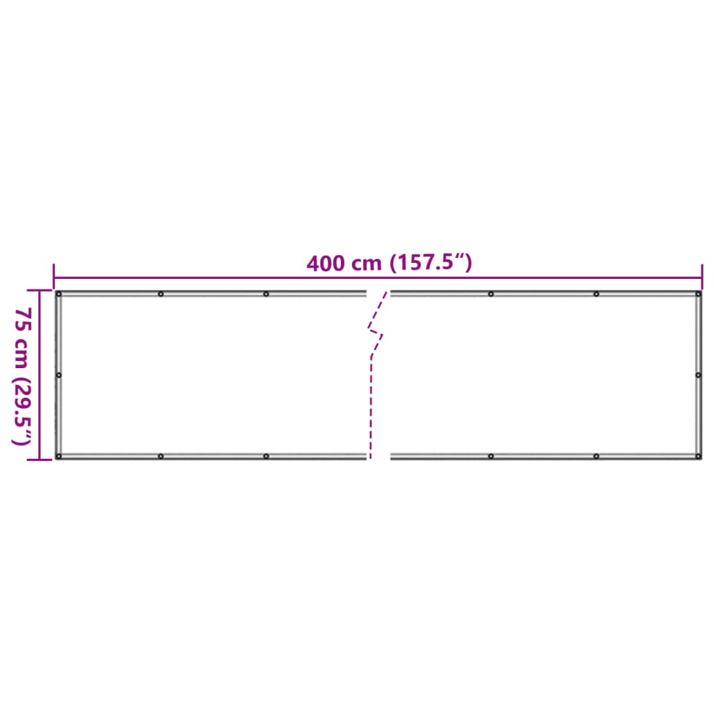 Balkonscherm Oxford textiel 75x400 cm antraciet - AllerleiShop