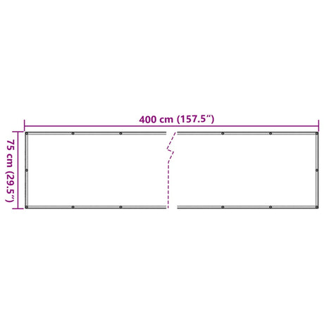 Balkonscherm Oxford textiel 75x400 cm antraciet - AllerleiShop