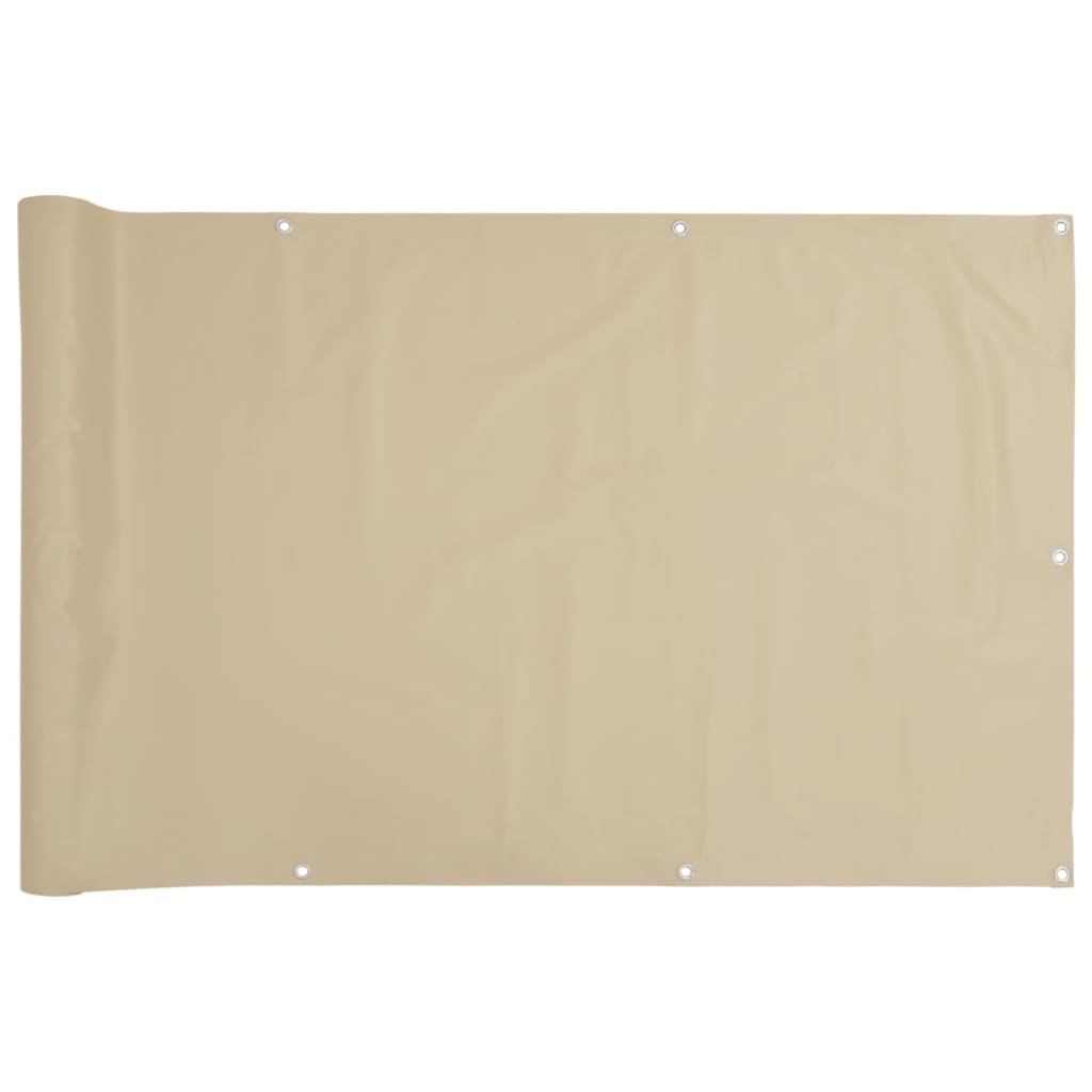 Balkonscherm Oxford textiel 90x400 cm beige