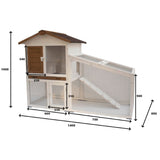 @Pet Konijnenhok Tommy 140x65x100 cm wit en bruin 20072 - AllerleiShop