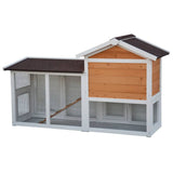 @Pet Konijnenhok Queensland 147x53x85 cm wit en bruin - AllerleiShop