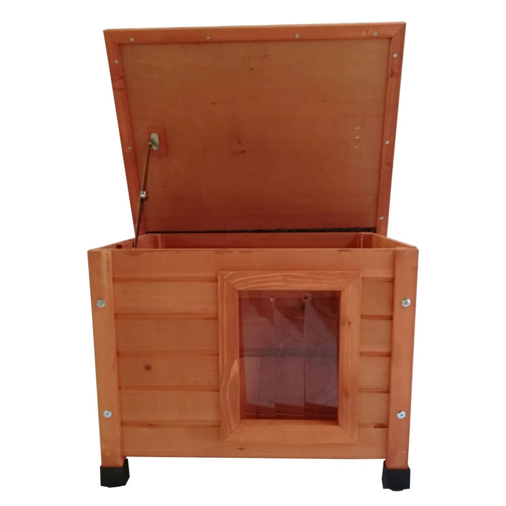 @Pet Kattenhok voor buiten 57x45x43 cm hout bruin - AllerleiShop