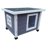 @Pet Kattenhok voor buiten XL 68,5x54x51,5 cm hout grijs en wit - AllerleiShop