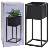 H&S Collection Bloempot op standaard 50 cm metaal zwart - AllerleiShop