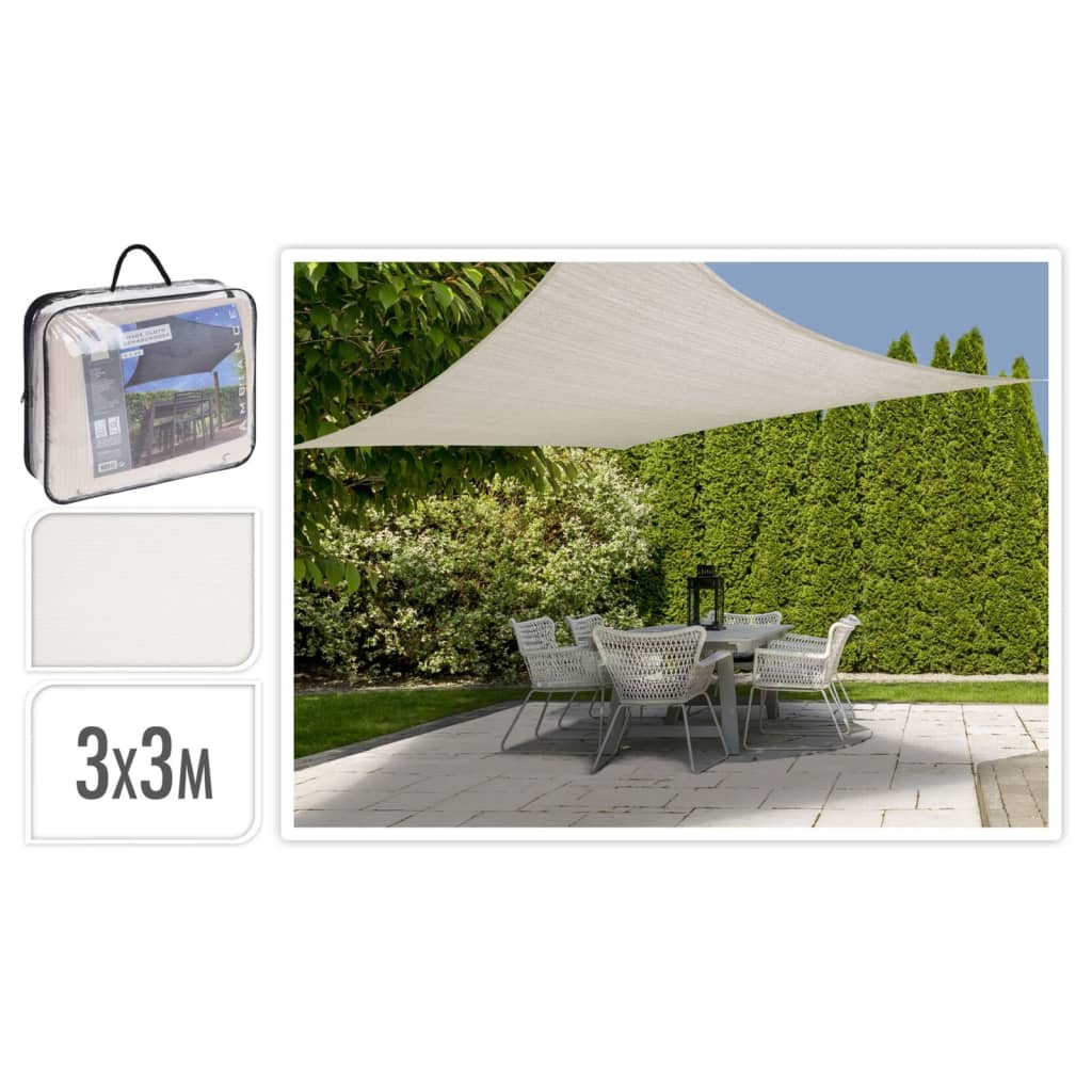 ProGarden Schaduwdoek vierkant 3x3 m crèmekleurig - AllerleiShop