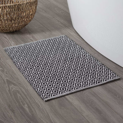 Sealskin Badmat Trellis 60x90 cm katoen zwart en wit - AllerleiShop