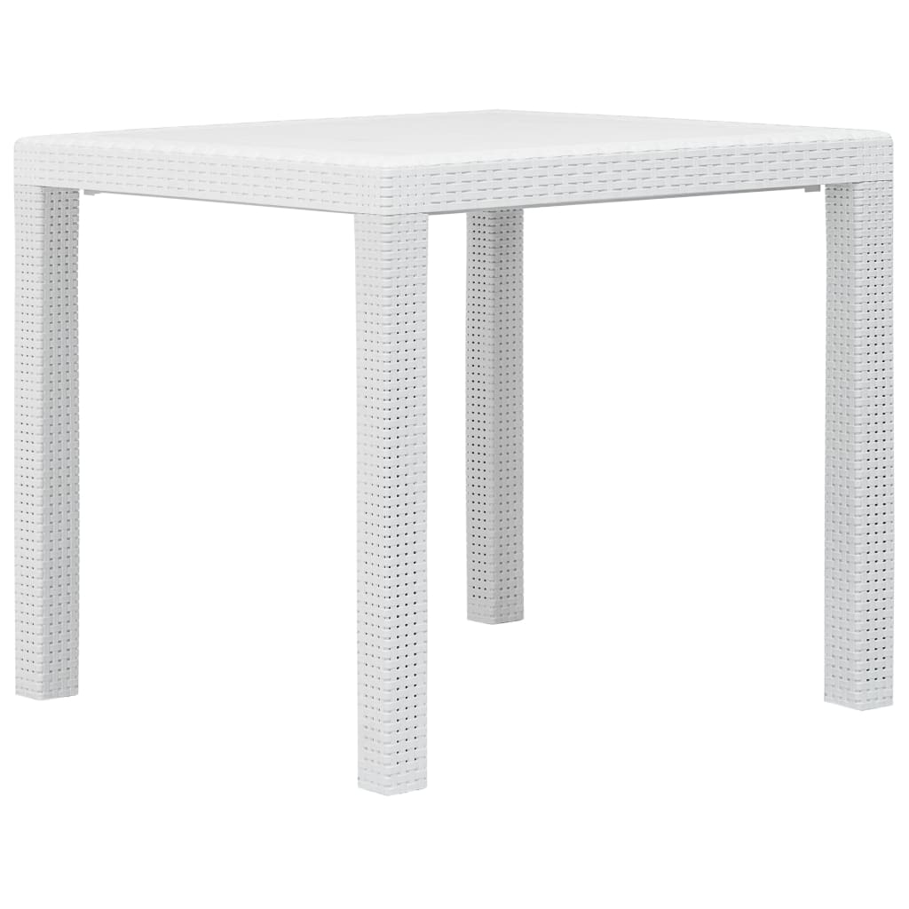 Tuintafel 79x79x72 cm rattan-look kunststof wit - AllerleiShop