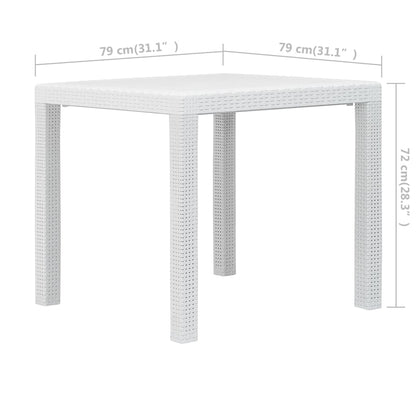 Tuintafel 79x79x72 cm rattan-look kunststof wit - AllerleiShop