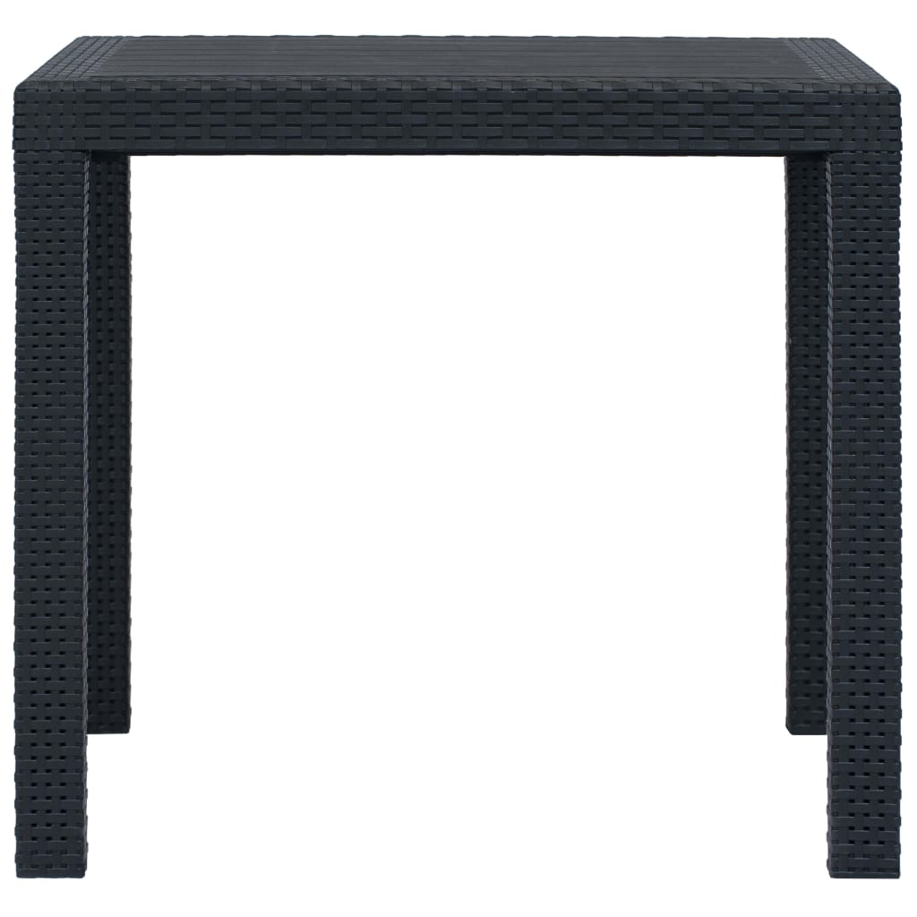 Tuintafel 79x79x72 cm rattan-look kunststof antraciet - AllerleiShop