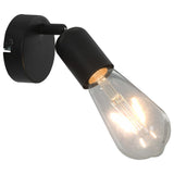 Spotlights 2 st met filament peren 2 W E27 zwart