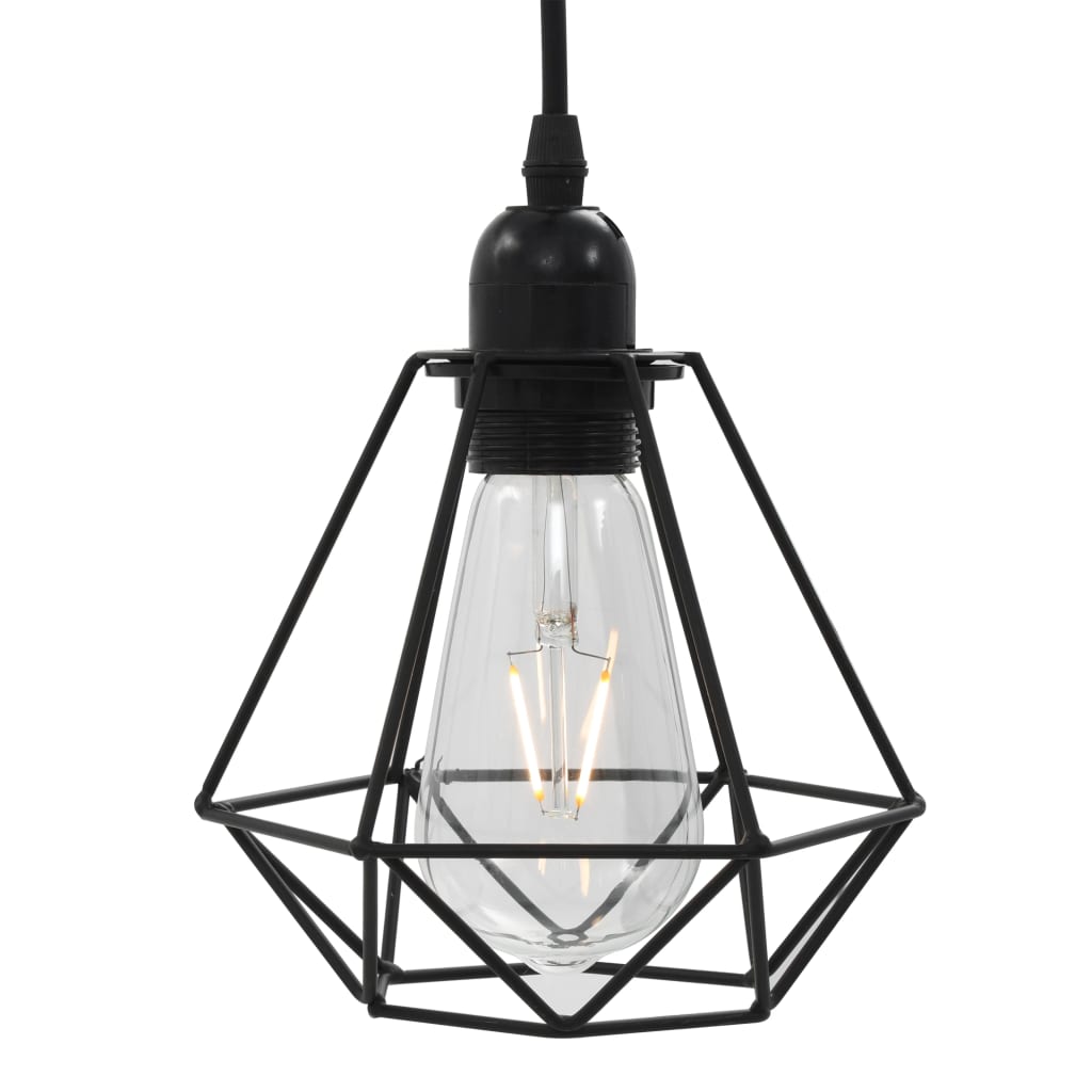 Plafondlamp met diamantvorm 3xE27 zwart