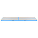 Gymnastiekmat met pomp opblaasbaar 300x100x10 cm PVC blauw