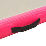 Gymnastiekmat met pomp opblaasbaar 500x100x10 cm PVC roze