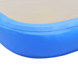 Gymnastiekmat met pomp opblaasbaar 500x100x10 cm PVC blauw - AllerleiShop