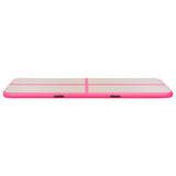 Gymnastiekmat met pomp opblaasbaar 800x100x10 cm PVC roze - AllerleiShop