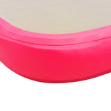 Gymnastiekmat met pomp opblaasbaar 800x100x10 cm PVC roze - AllerleiShop