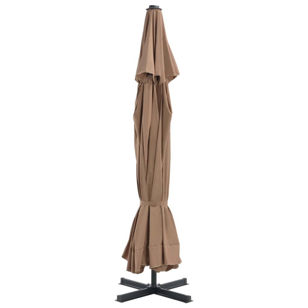 Parasol met draagbare voet taupe