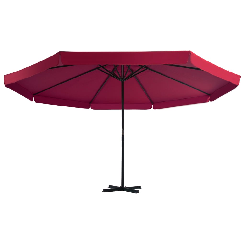 Parasol met draagbare voet rood