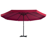 Parasol met draagbare voet rood