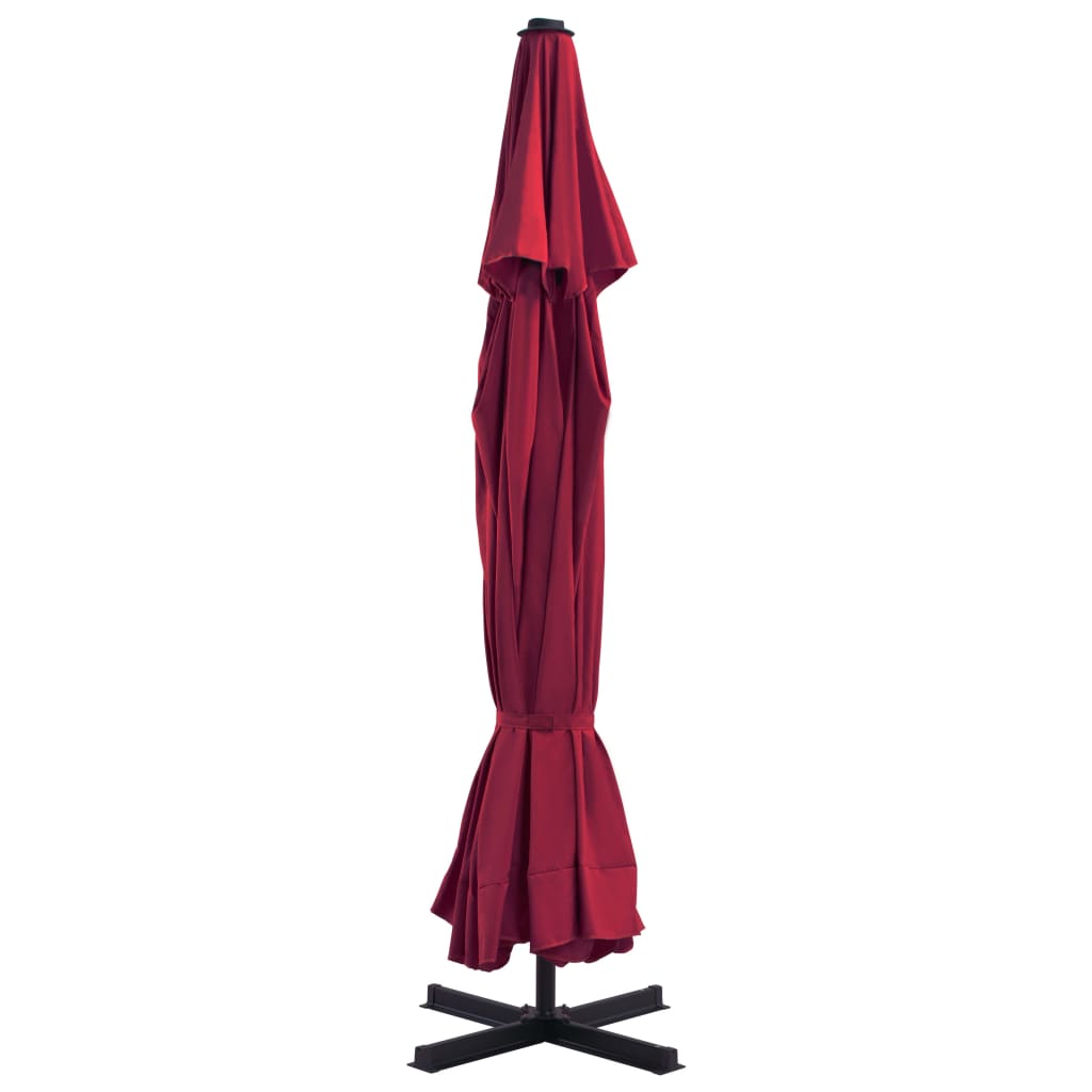 Parasol met draagbare voet rood