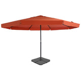 Parasol met draagbare voet terracottakleurig