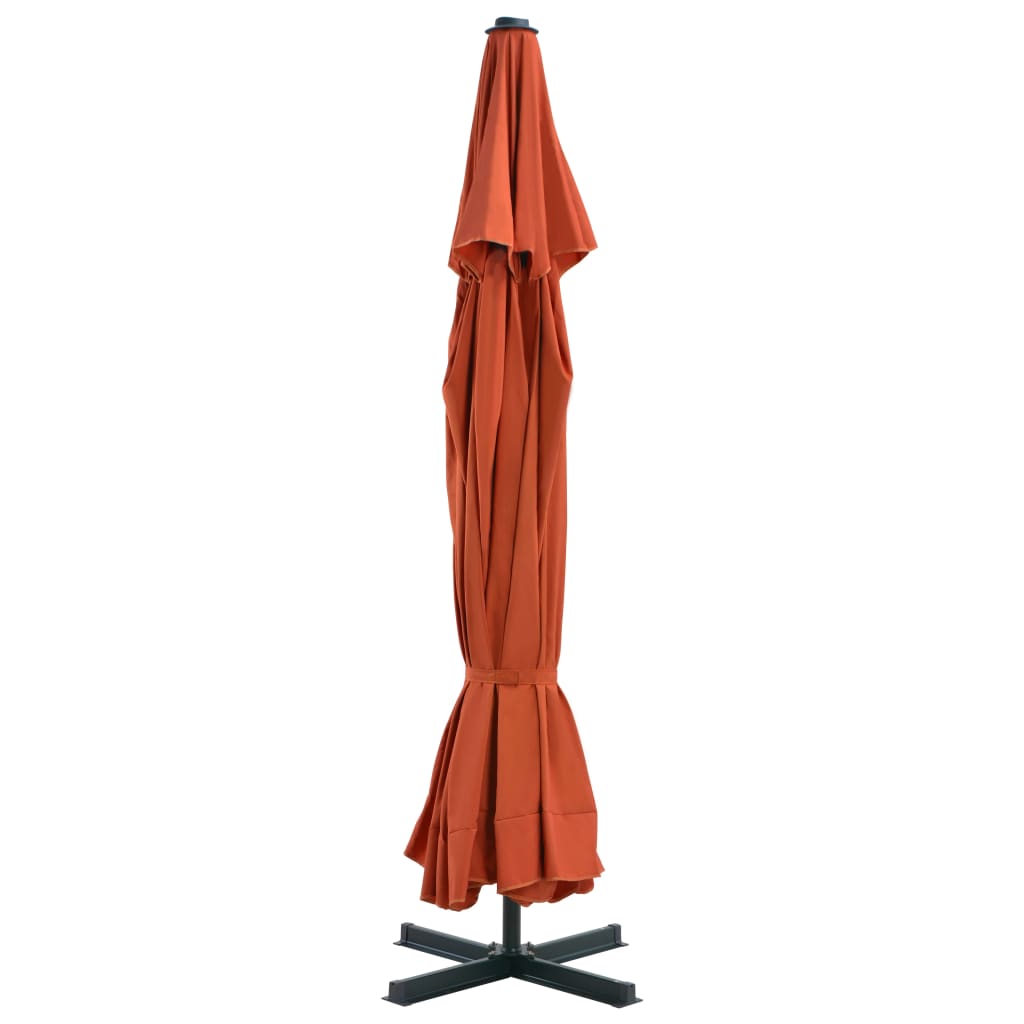 Parasol met draagbare voet terracottakleurig